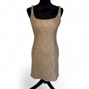Vintage Bari Jay Cream Lace Dress Size 3/4